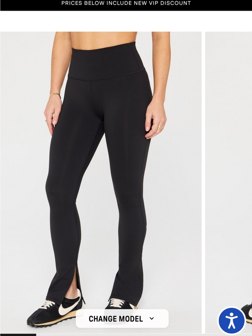 Fabletics Define Powerhold Split Hem Legging - Black
